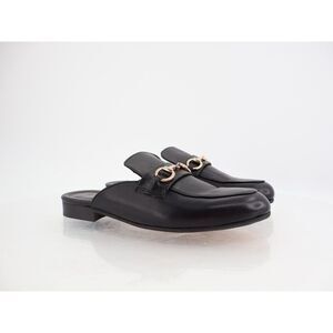 Bruno Magli Dalia Horsebit Mule Womens 7.5 BLack Leather Low Heel Slip on Comfy